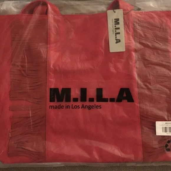M.I.L.A. Canvas bag with leather fringe - Picture 3 of 4